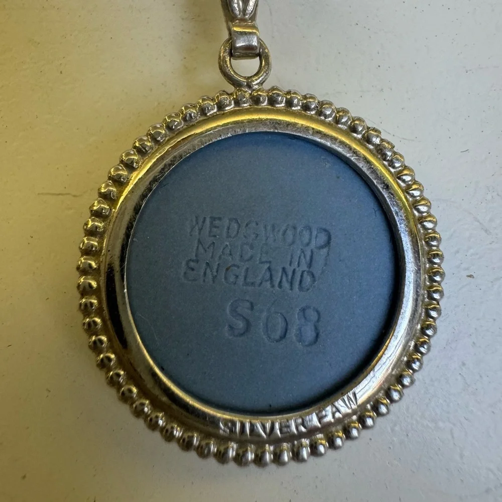 Vintage 925 Wedgewood Jasperware Male Cameo Pendant Necklace - Picture 3 of 4